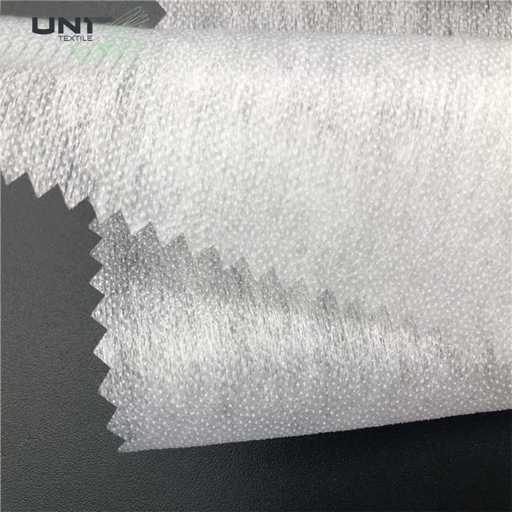 Nonwoven Interlining Fabric Fusible Interfacing Optical White Bump Interlining Adhesive 20% Polyester / 80% Nylon