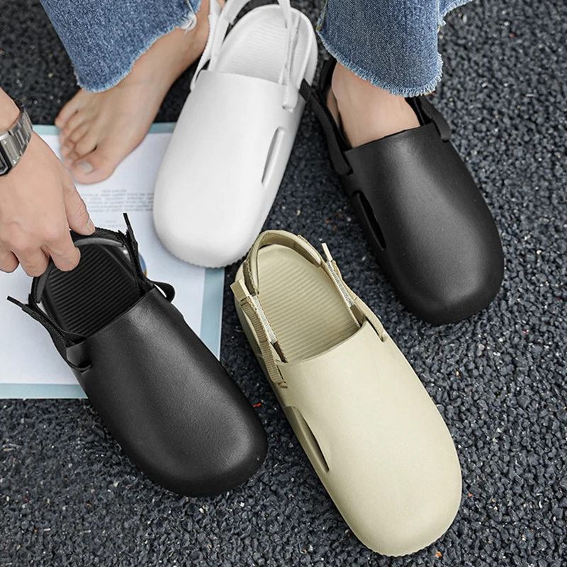 2024 summer new EVA thick sole sandals home outdoor non-slip breathable bag head beach flip-flops slippers for men and women