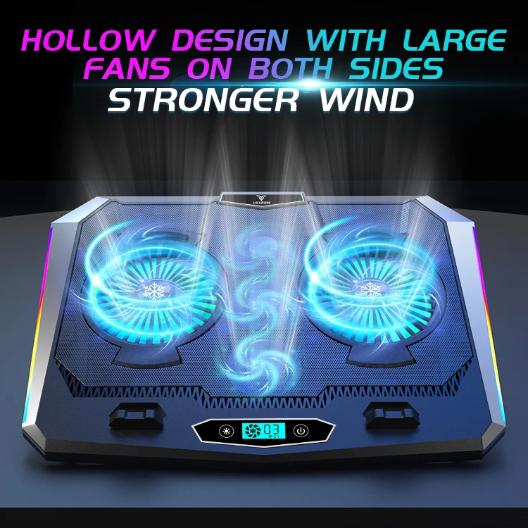 Подставка для охлаждающей подставки с RGB 3 охлаждающий вентилятор охлаждения