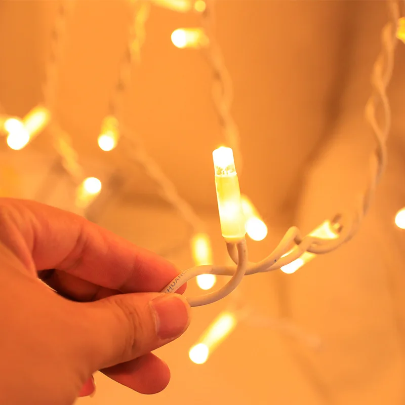 outdoor IP65 waterproof Rubber cable 5M width Warm White  Led Christmas icicle  Light