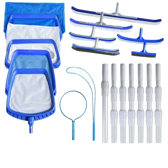 High Quality Pool Cleaning Accessories Telescopic Rod Skimmer Net Pool Brush Equipment for Swimming Pool Cleaning