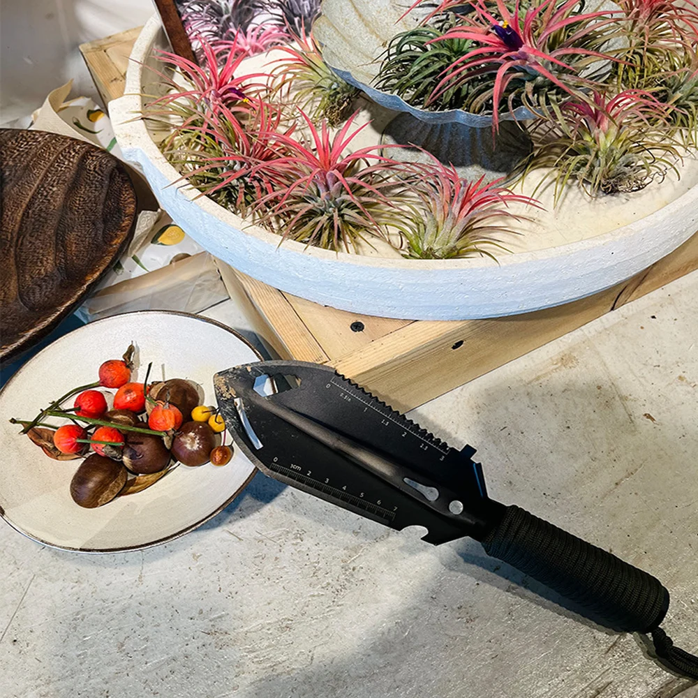 Multitool  Stainless Steel Backpacking Shovel Camping Hand Trowel With Carrying Pouch For Digging Metal Detecting Gardening