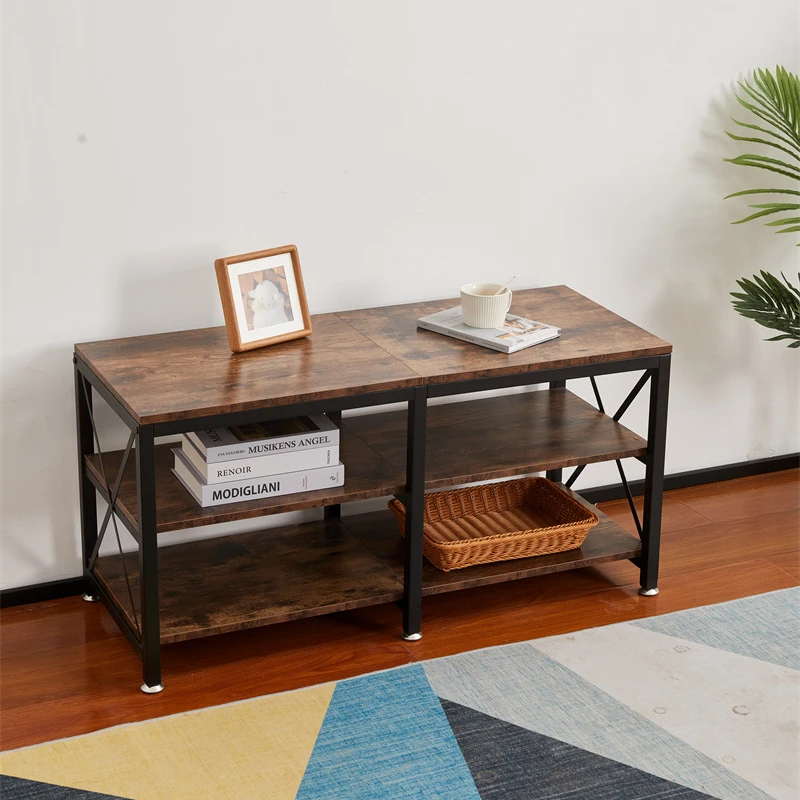 Home Office Multipurpose Plant Flower Stand Bookshelf Storage Rack Shelves, Wood Look Accent Metal Frame 4 Tier Vintage Bookcase