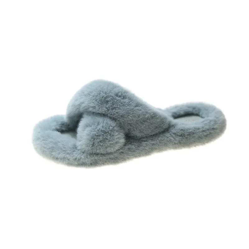 2025 Ladies Warm Winter Fur Slides Famous Warm Slipper Luxury Designer Furry Fluffy For Women Fuzzy Slippers