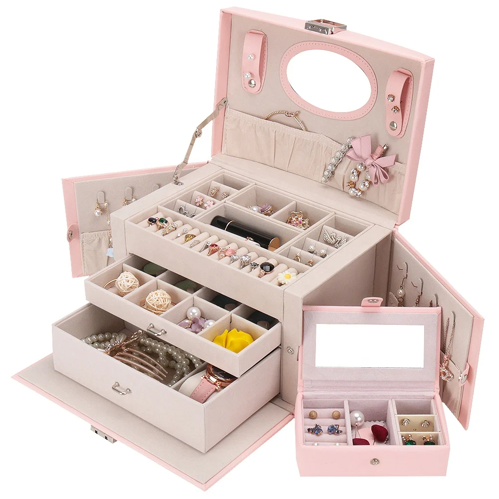 BMD бизнес ювелирный набор, роскошная шкатулка для ювелирных изделий, хорошая идея, упаковка, ювелирный футляр для макияжа, PU17011-N1902b