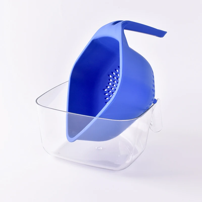 Quality assurance double layer plastic fruit vegetable kitchenware for household drain basket