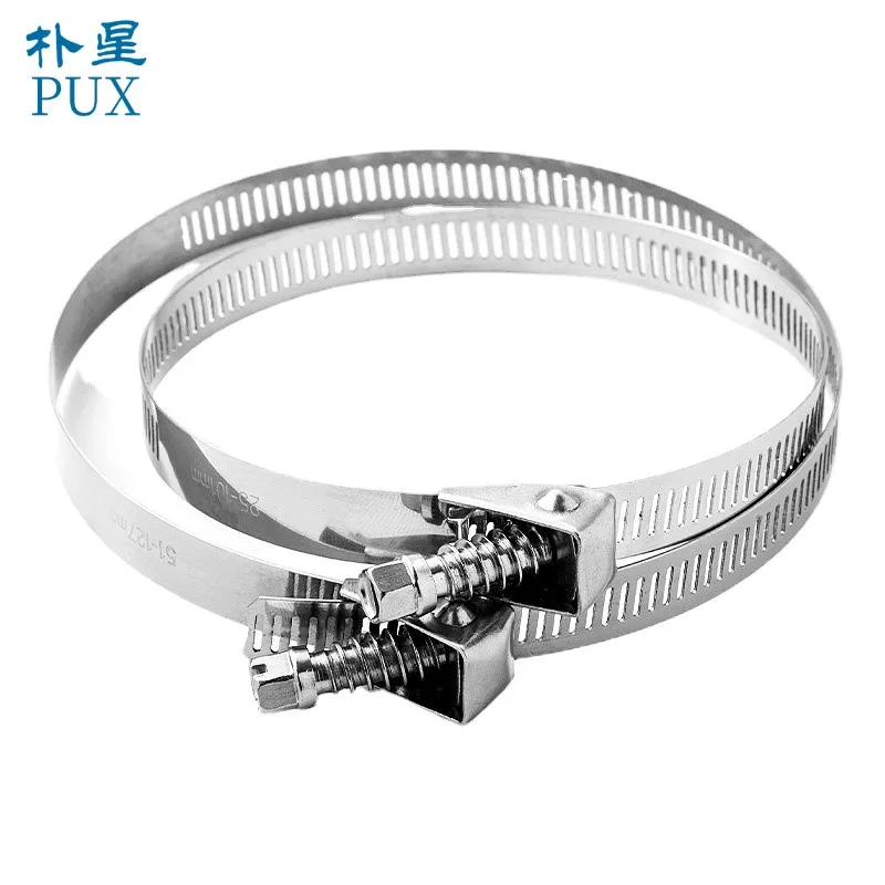 Adjustable W4 Stainless Steel Worm Drive American Type Gas Hose Clamp Oil Hose Clip Water Pipe Clamp