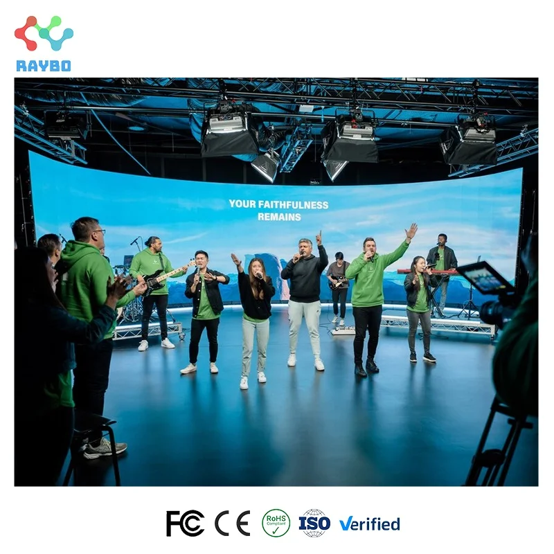 3D Stage Curved Led Background With Video Processor P3.91/P4.81 Led Display Screen 500x500mm Never Black Turnkey Led Video Wall