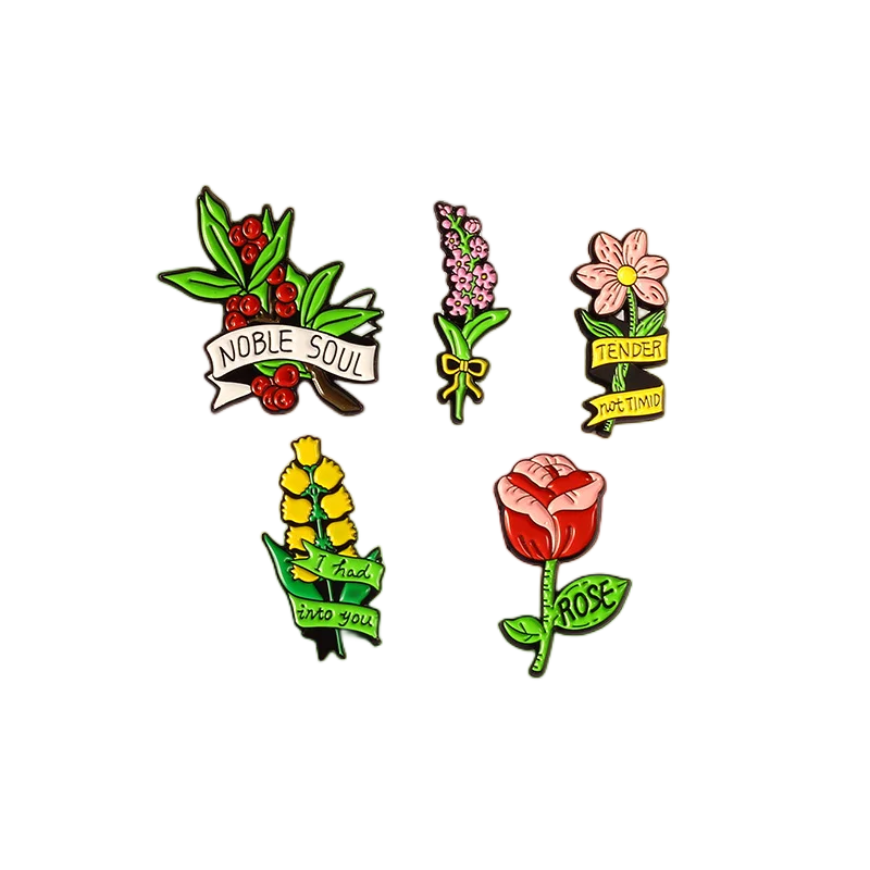 Delicate Rose Brooch Fashion Light Purple Lavender Red Yellow Pink Purple Bloom Charm Flowers Soft Enamel Lapel Pin