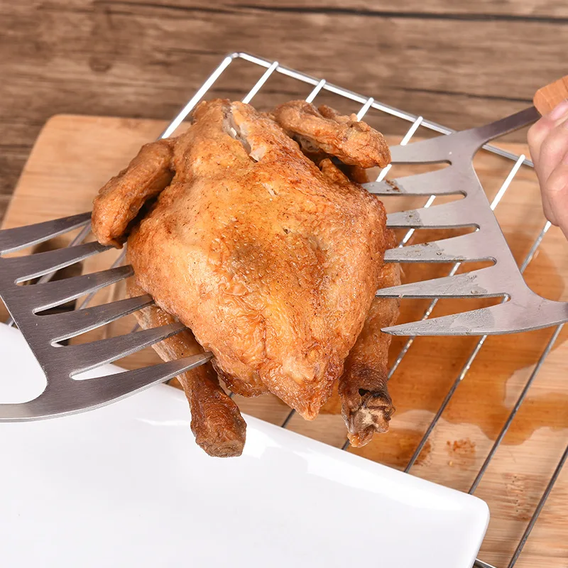 Барбекю инструменты медвежий коготь куриный измельчитель из нержавеющей стали разделитель мяса с деревянной ручкой