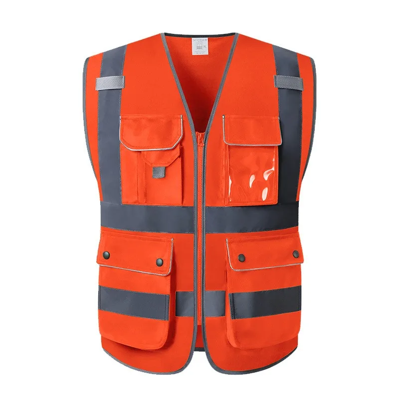 Promotion Custom Blue Red Orange Safety Work Vest with Reflective Strips Reflective Vest for Construction Cycling Motorcycle