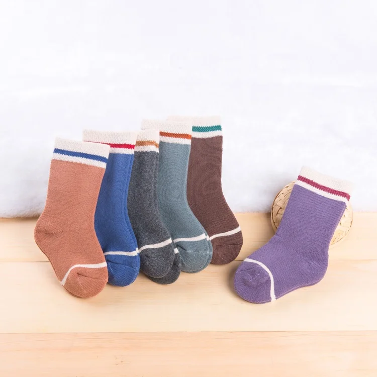 
wholesale winter stripe terry baby socks 