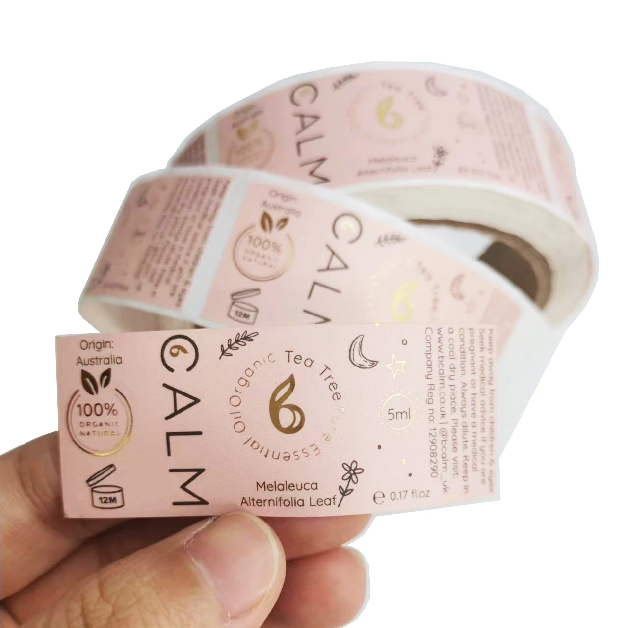 Custom foil label printing, gold foil custom sticker, waterproof plastic adhesive stickers