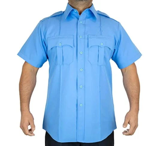 Security Guard Work Wear Uniform Shirt Blue Short Sleeve Men Custom Summer Office Uniform Tactical Uniform Navy for Men