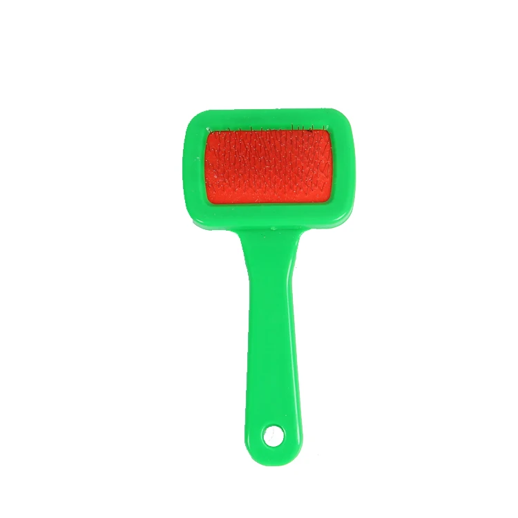 Long Hair Fur Pet Dog Cat Animal Puppy Poodle Grooming Cleaning Plastic Slicker Brush With Stainless Steel Pins