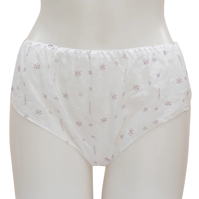 Stock biodegradable environmentally friendly non-woven SPA underwear disposable briefs handmade G-STRING disposable underwear