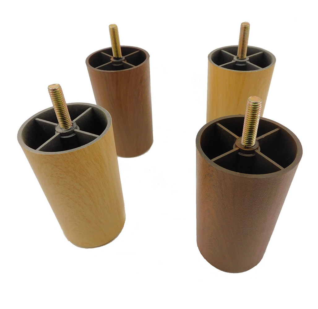 Factory wholesale Customized Abs  round Wood grain Legs Furniture Round Shape Plastic Sofa Leg