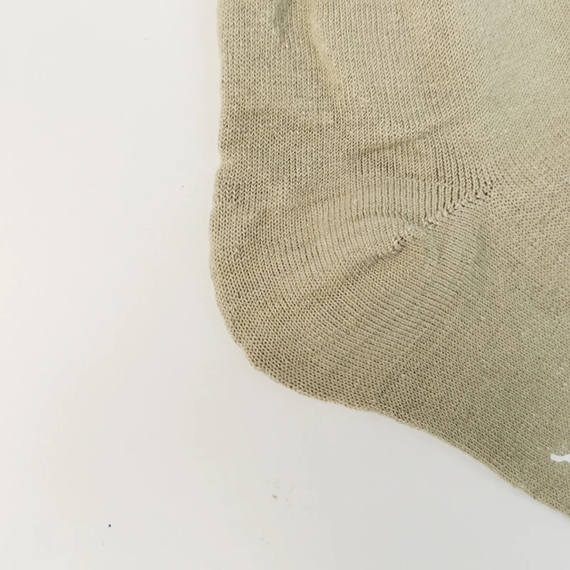 Man Natural Linen Cotton Woven Ankle Socks Logo Printed Breathable Deodorization Heavy Hemp Quarter Sock