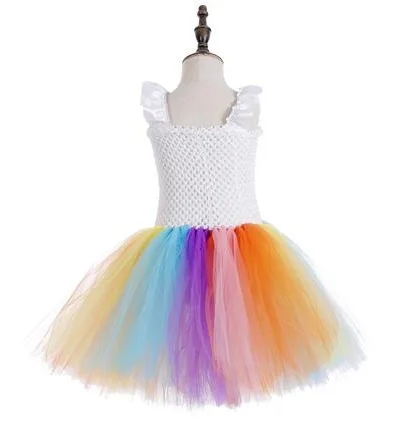Good Selling Pastel Chiffon Tutu Dress Kids Ball Gown Party Unicorn Costume Outfit For Girls