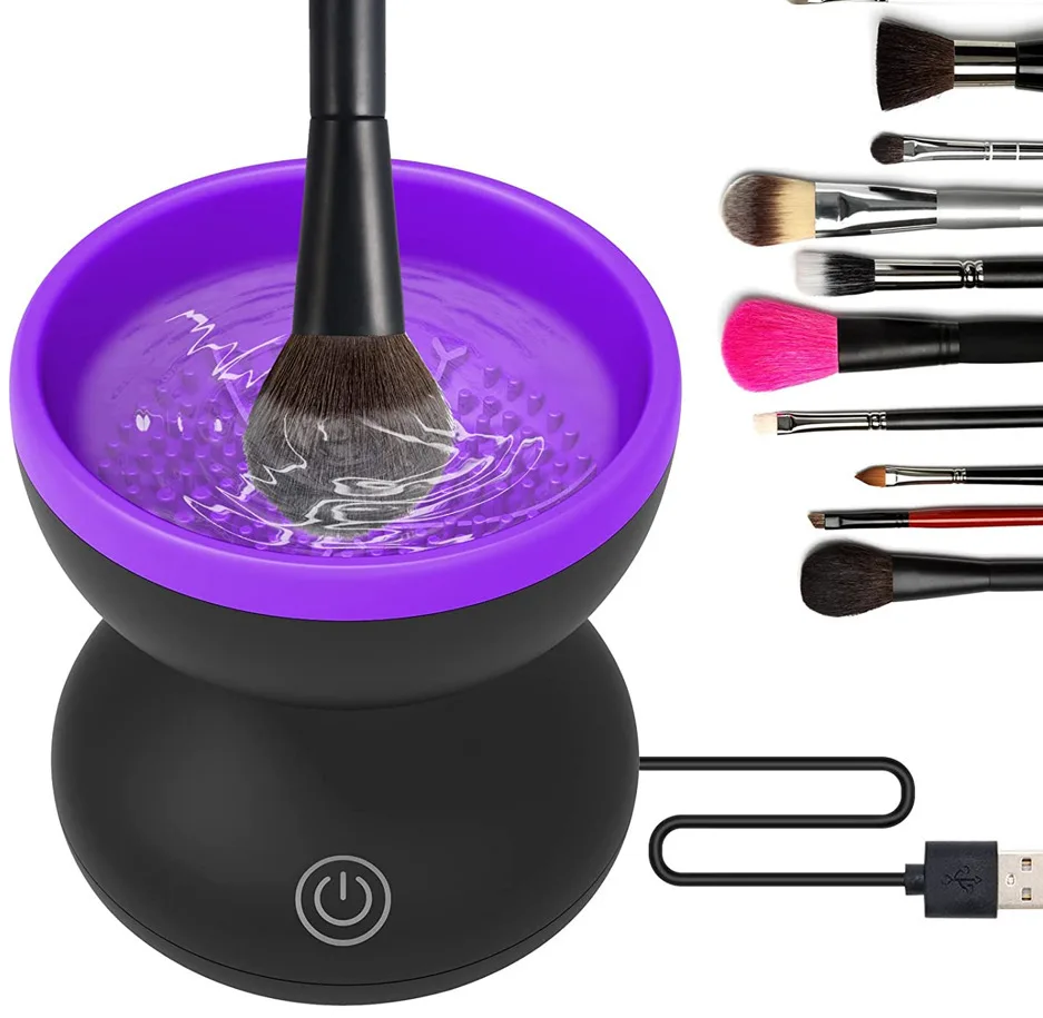 Factory Price Automatic Brush Silicone Makeup Brush Cleaner Spinner Wash and Dry Deep Cleaning Brush Cleaner