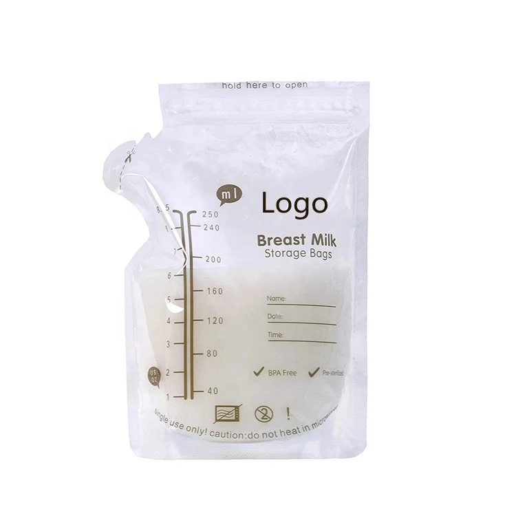 
OEM hot selling custom printing logo breast milk storage bag with zip lock 