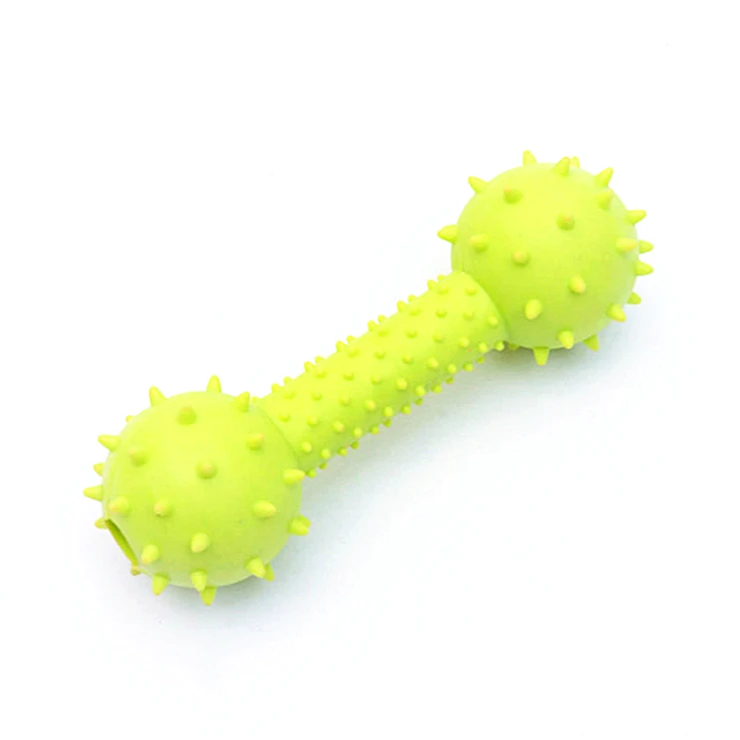 Hot Sale TPR Rubber Pet Dumbbell Chew Toy Sustainable Intelligence Training and Teeth Cleaning Dog Toy