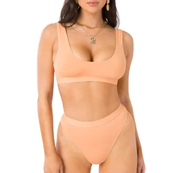 JinFeng Apparel Swimsuit Scoop Neck Bikini Set ODM/OEM Summer Beach Sport Female Bathing Suit Beach Sexy Womens Swimsuits Set