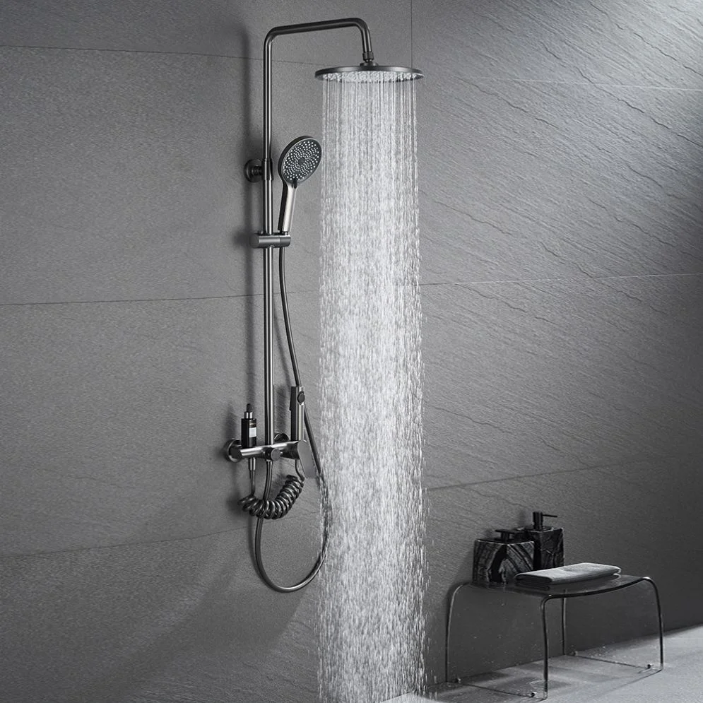 Guangdong Manufacturer Hotel Gun Grey Wall-Mounted Bath Complete Shower Set