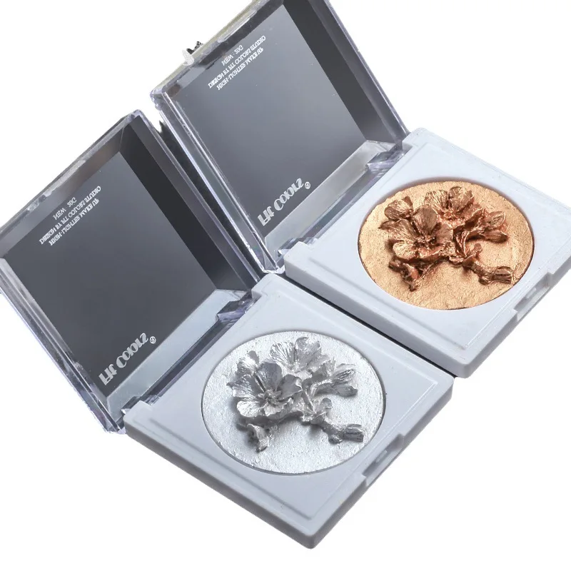 Private Label 4-color 3D Carved Plum High Disc Body Brightening Face Highlight Nose Shadow Solid Contouring Powder Custom Logo