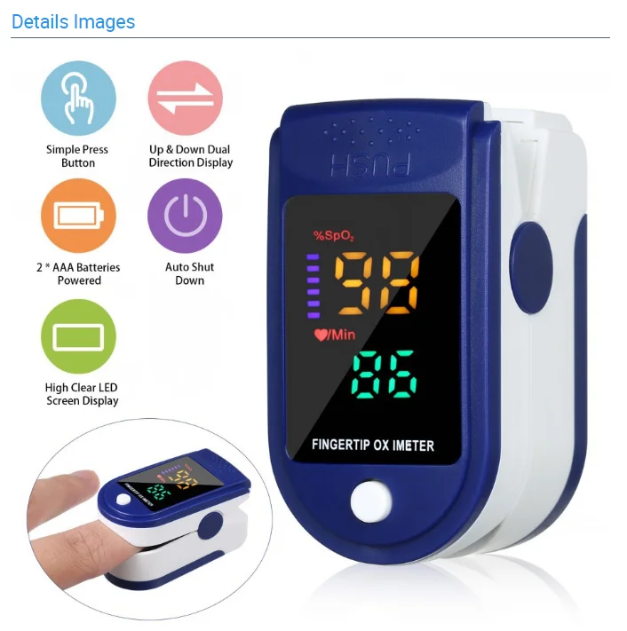 LED screen CE certified four-color LED screen blood oxygen and heart rate detection  fingertip  pulse oxime ter