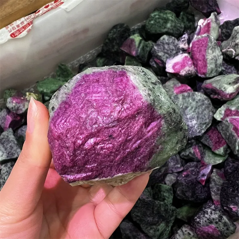 Wholesale Bulk natural rock epidote ruby zoisite semi precious stones raw material for Jewelcrafting