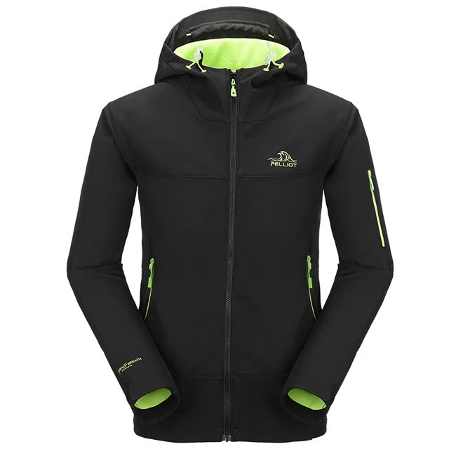 Pelliot fleece lined sports hiking camping jacket outdoor softshell running jacket embroidery