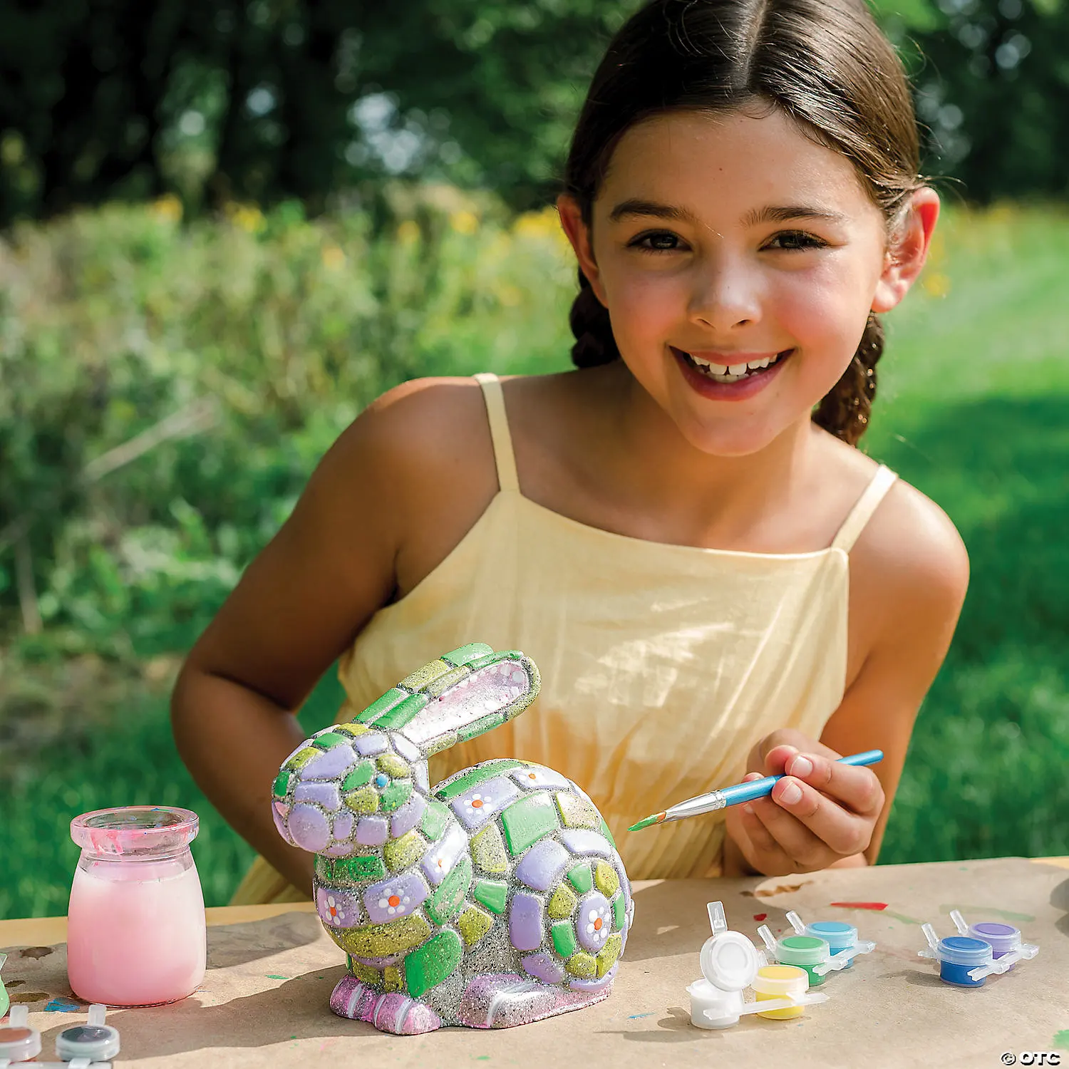 Garden Stone Drawing Kit Bunny Cement Painting Decorative Kit Bunny Garden Ornamental Stone children toys drawing boar