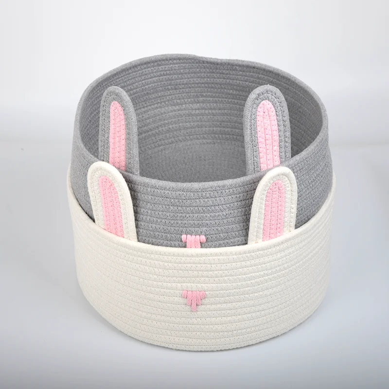 2023 New  Fashion  Cheap wholesale foldable  basket low MOQ  cotton rope woven pet basket for cats dogs