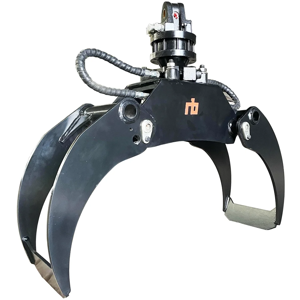 Cheap Price For Sale Excavator Attachments Forestry Hydraulic 360 Degree Rotating Log Grapple Steel Timber Wooden Grab
