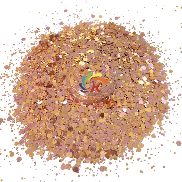 New colors glitter mix metallic chunky polyester glitter