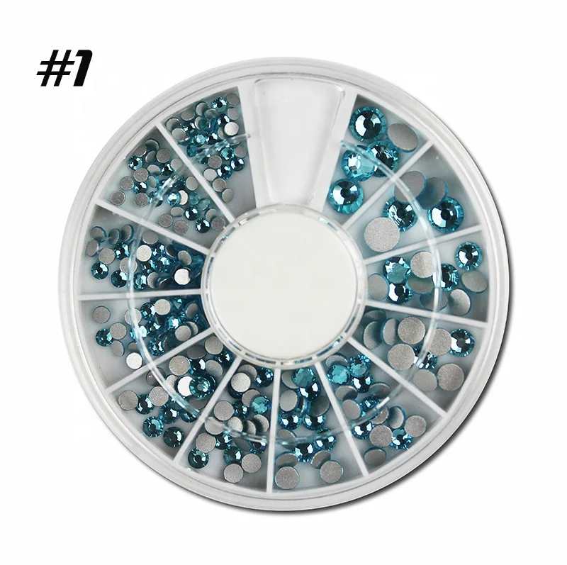 your Brand Logo Blue Charm New Glitter Rhinestone 3d Nail Decoration Crystal Nail Jewelry Accessories for nail decorating art