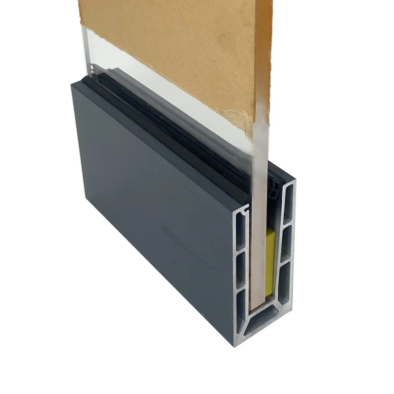 Aluminum Extrusion Profile Factory Balcony Top Mounted Aluminum U Channel Tempered Glass Frameless Railing