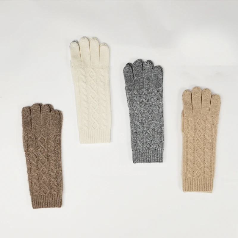 Кашемировые теплые зимние женские перчатки 100% чистого кашемира