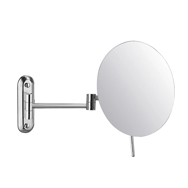 Kaiiy Makeup Mirror Single Sided Wall Mounted Double Bares Round Bathroom Cosmetic Mirror