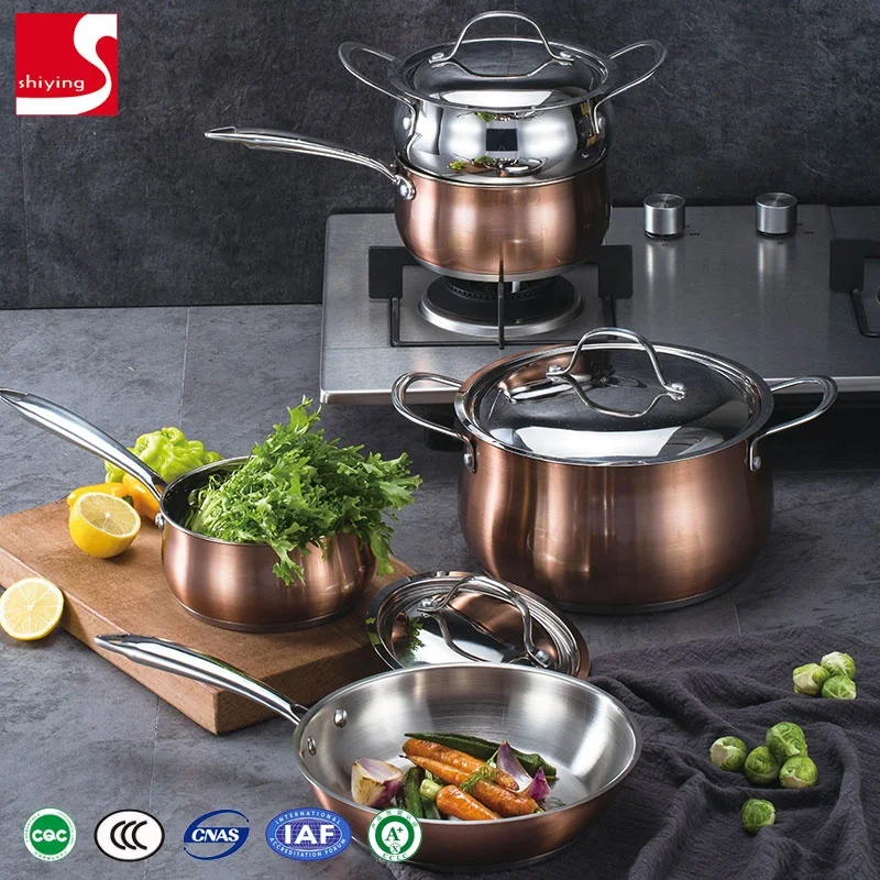 10 PCS Professional belly Shape Stainless Steel Cooking Pot Cookware Set With Lid