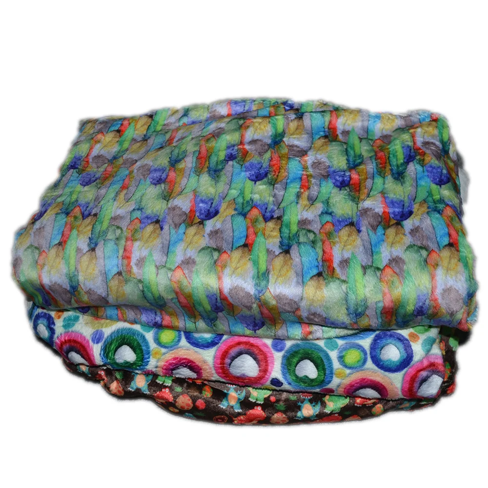 100% Polyester Knit Embossed Minky Dot Super Soft Bubble Chiffon Fabric