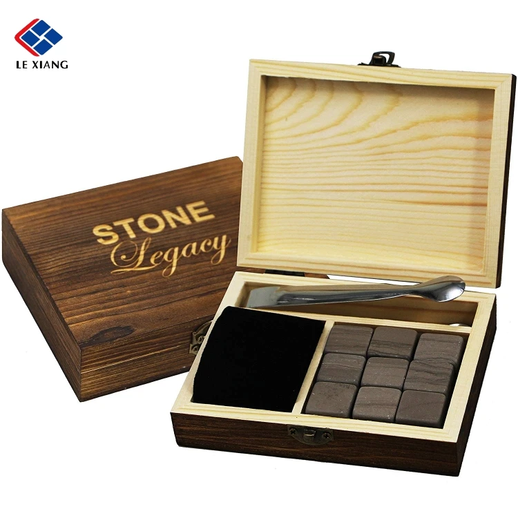 
2021 new product custom Premium Whiskey Stones - Scotch Rocks - Best Gift Set of 9 Whisky Chilling Reusable Ice Cubes 