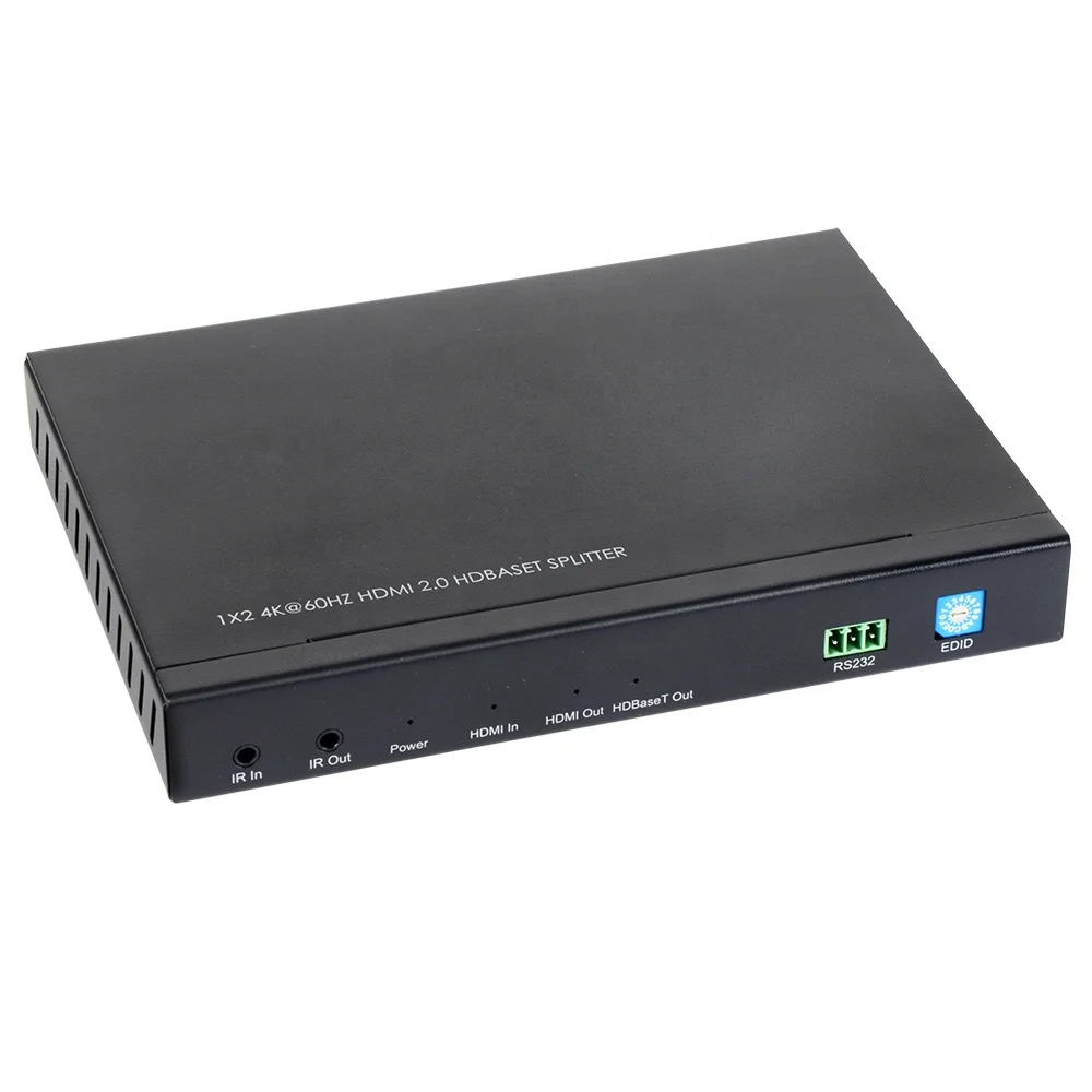 HB-102A 1X2 4K60HZ HDMI HDBaseT SPLITTER IR HDMI LOOP OUT,AUDIO EXTRACTOR EDID RS232 BI-DIRECTIO