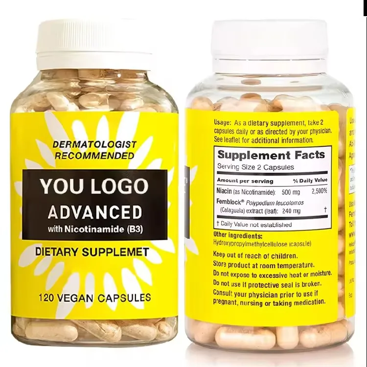 120 Capsules Nicotinamide Vitamin B3 Capsule Support Skin Health And Protect Against For Aging Vegan Vitamin Supplements Capsule