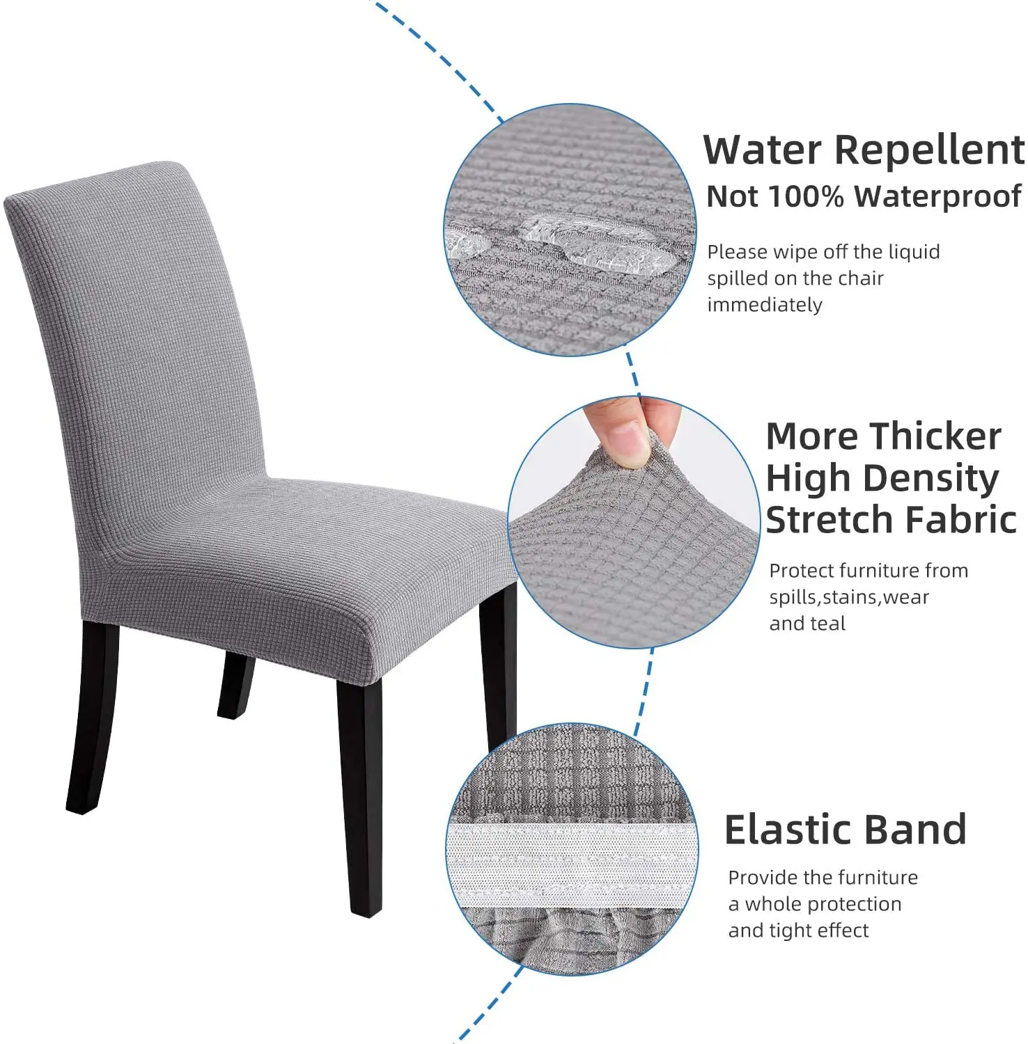 Wear-resistant Dust-proof Slipcover Chair Protectors Stretch Spandex Chair Covers For Dinning Room