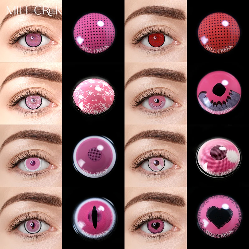 Colored Cosplay Contacts 1 Pair Contact Lenses Red Brown Gray Blue Pink Lenses For Eyes Beauty monthly contact lenses