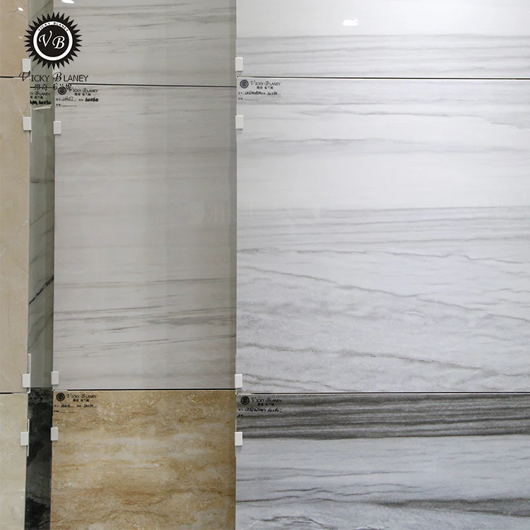 Glaze polished grey 600x600 ceramic marble look porcelain tile floor
