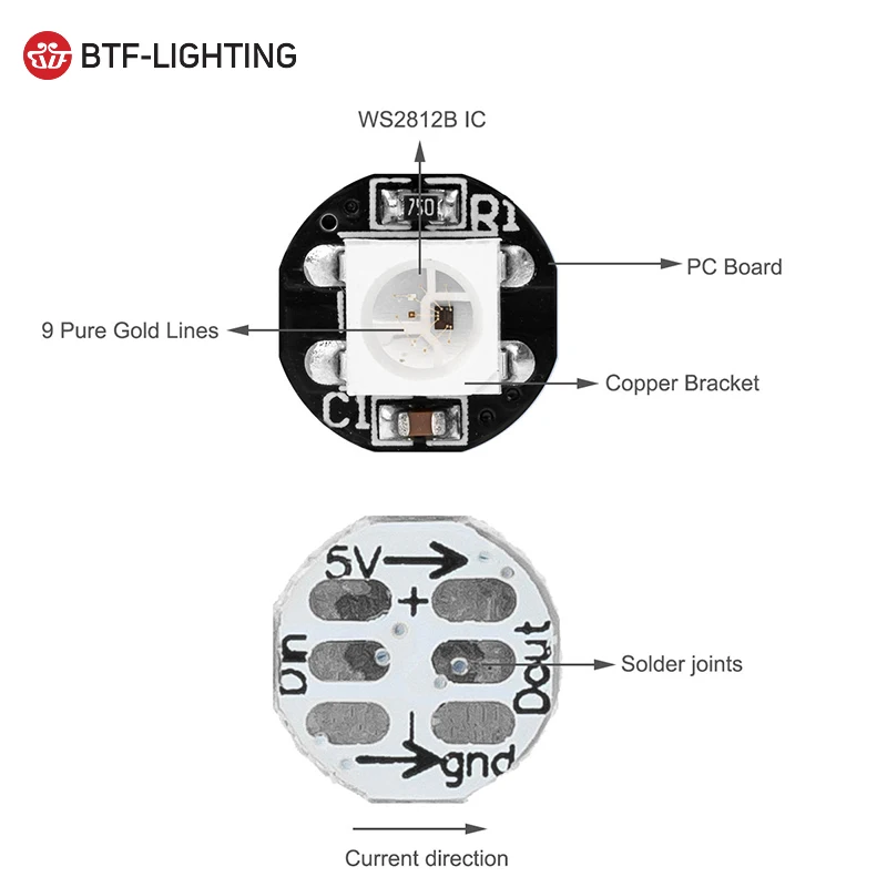Circle board WS2812B smd led chip SK6812 rgbw rgbww rgbnw
