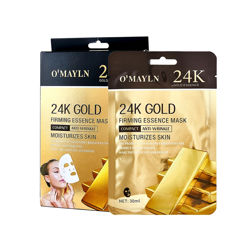 Wholesale Factory Natural Hydrating Facial Mask Sheet Beauty Skin Hydro Gel Whitening 24k Gold Collagen Face Mask